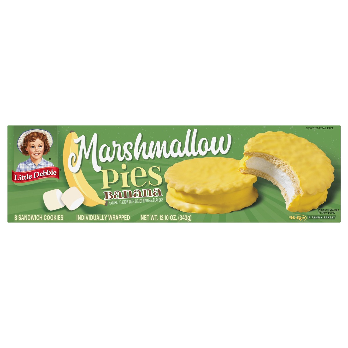 slide 1 of 7, Little Debbie Banana Marshmallow Pies, 8 ct; 1.5 oz