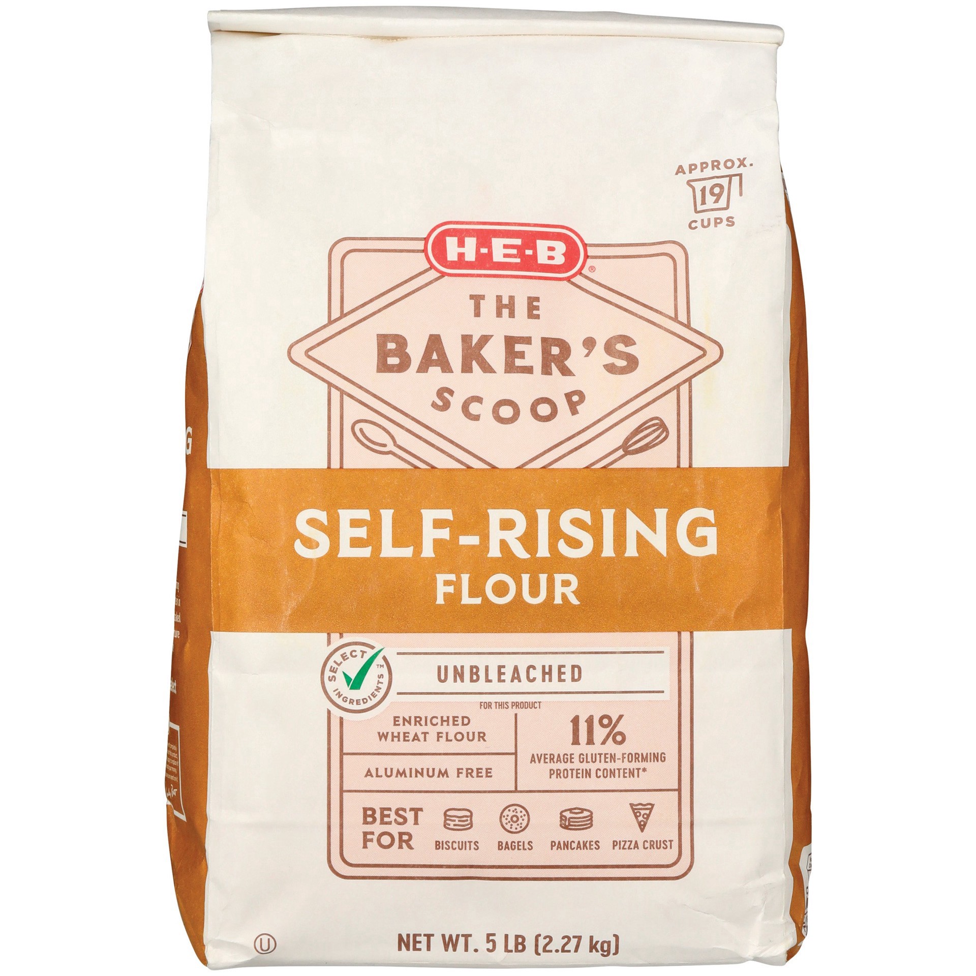 slide 1 of 1, H-E-B Bakers Scoop Self Rising Flour, 5 lb