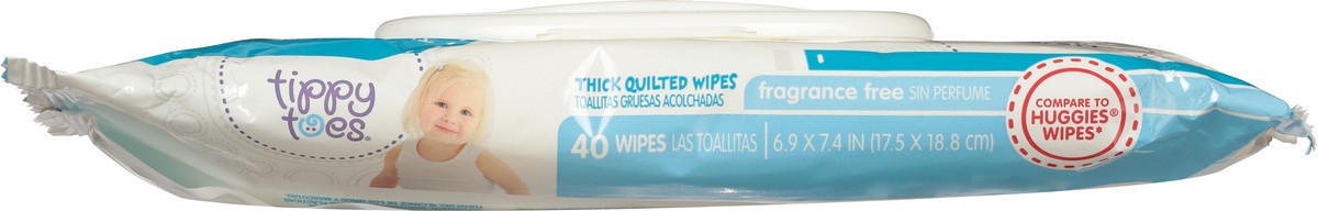 slide 7 of 10, Tippy Toes Fragrance Free Baby Wipes, 40 ct