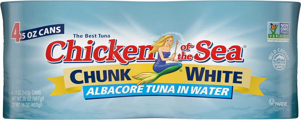 slide 2 of 8, Chicken of the Sea Chunk White Albacore Tuna In Water, 4 ct; 5 oz