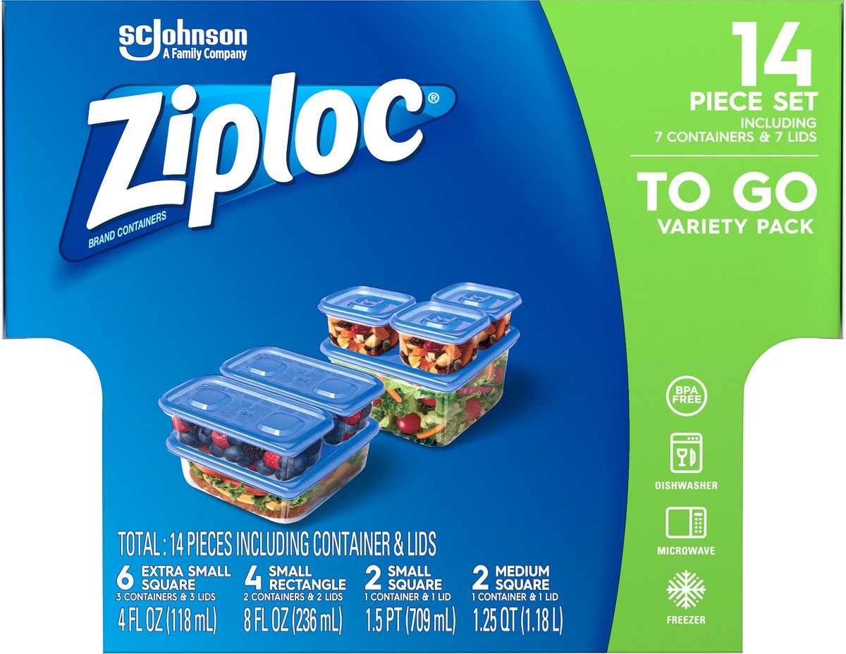 slide 7 of 7, Ziploc To Go Variety Pack Containers Starter Set, 7 ct