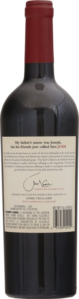 slide 6 of 9, Josh Cellars Lodi Zinfandel 750 ml, 750 ml