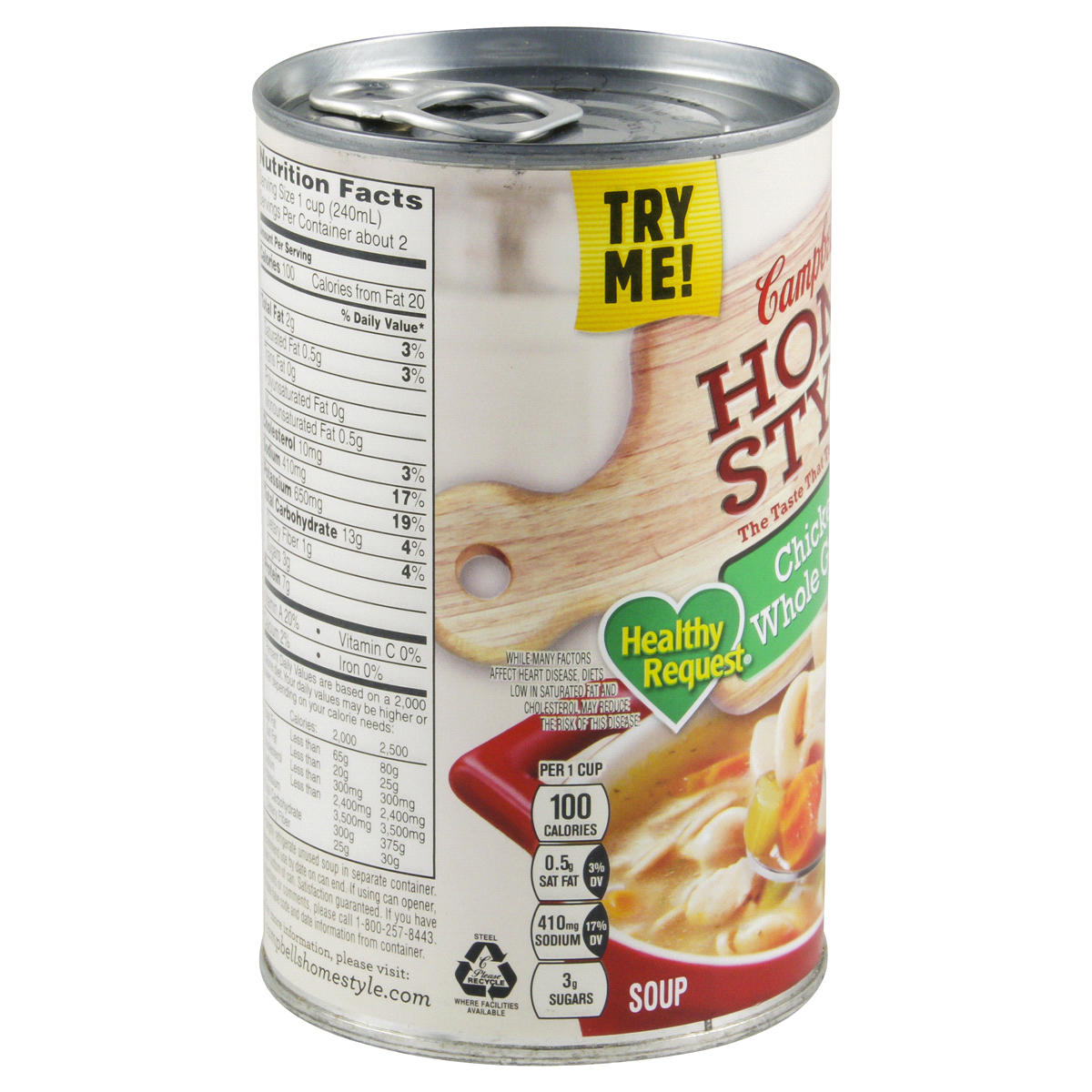 slide 3 of 4, Campbell's Homestyle Healthy Request Chicken with Whole Grain Pasta Soup, 18.6 oz