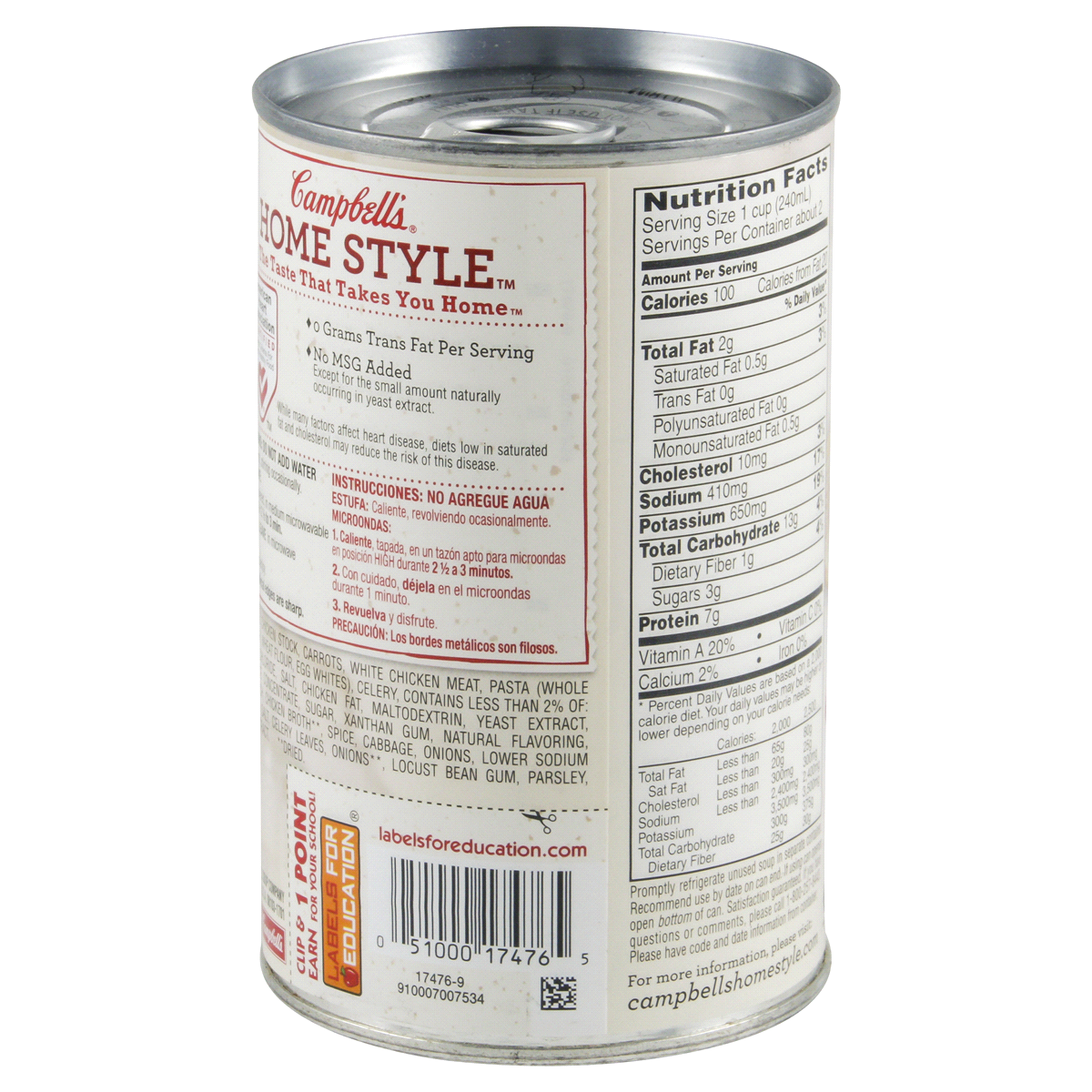 slide 4 of 4, Campbell's Homestyle Healthy Request Chicken with Whole Grain Pasta Soup, 18.6 oz