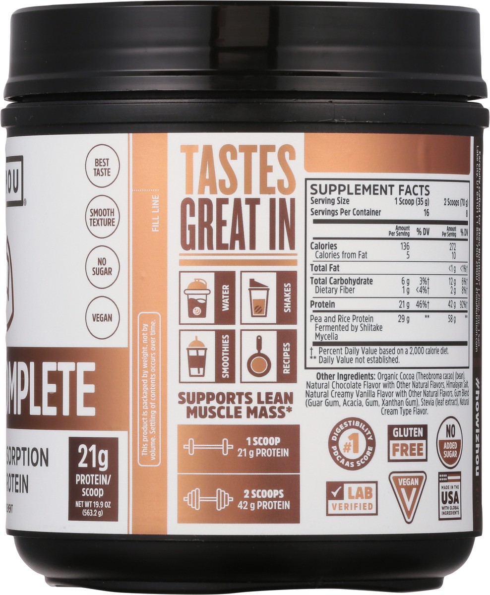slide 8 of 9, Zhou Protein Powder Chocolate, 19.9 oz