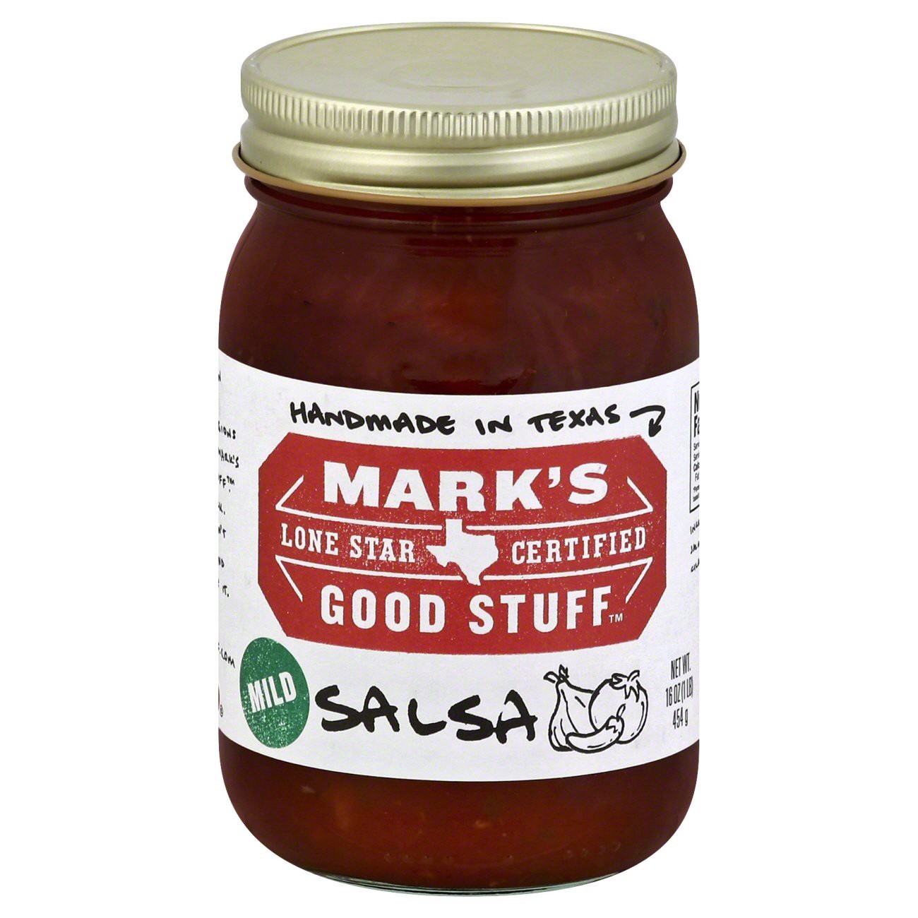 slide 1 of 1, Mark's Good Stuff Lone Star Certified Mild Salsa, 16 oz