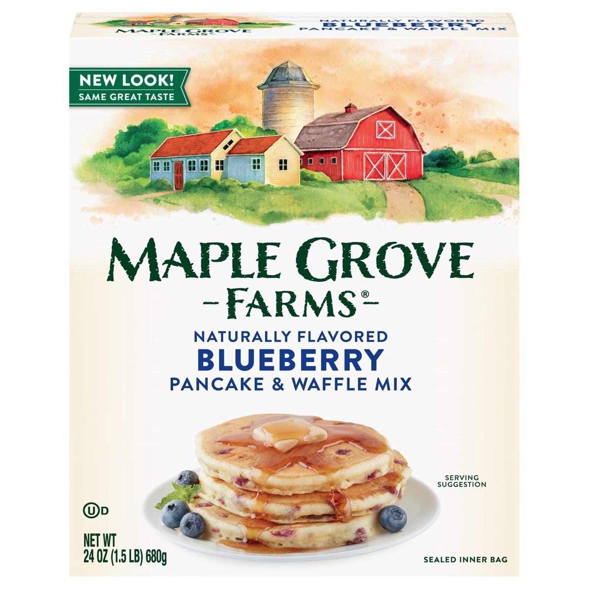 slide 10 of 14, Maple Grove Farms Blueberry Pancake & Waffle Mix 24 oz, 24 oz