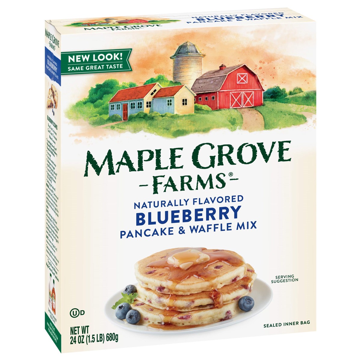 slide 2 of 14, Maple Grove Farms Blueberry Pancake & Waffle Mix 24 oz, 24 oz