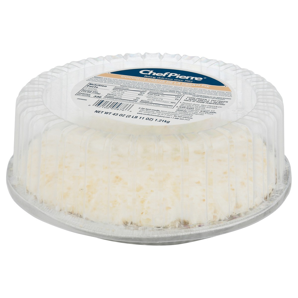 slide 7 of 15, Chef Pierre Coconut Creme De La Cream Pie 43 oz, 43 oz