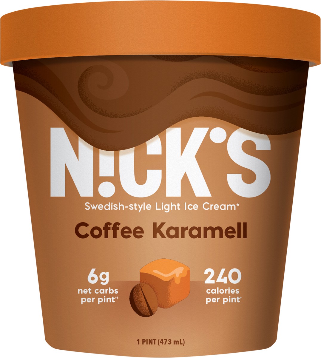 slide 6 of 7, Nick's Coffee Karamell Ice Cream 1 pt Cup\Tub, 1 pint