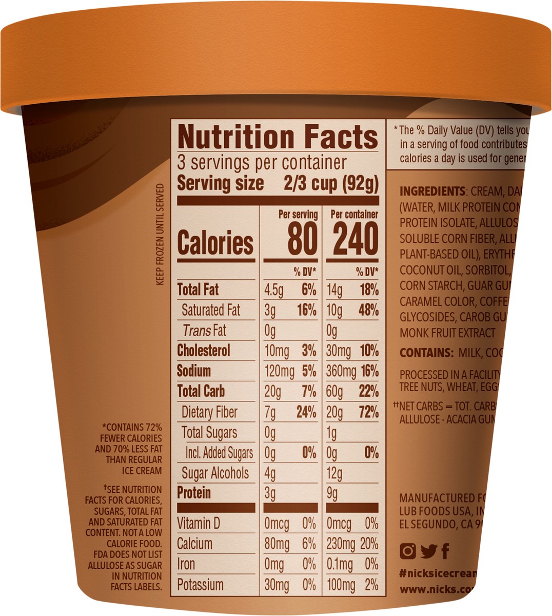 slide 4 of 7, Nick's Coffee Karamell Ice Cream 1 pt Cup\Tub, 1 pint