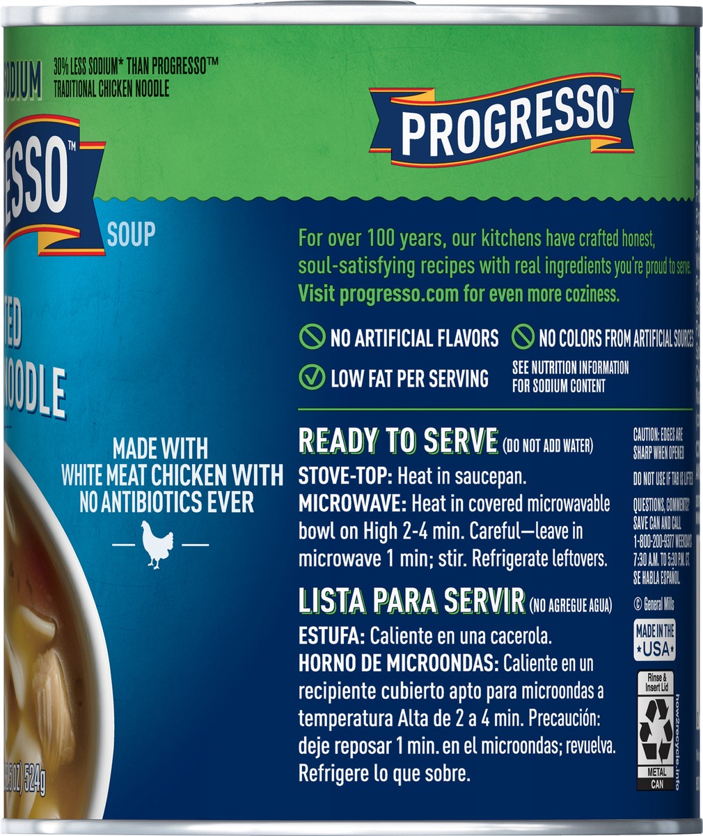 slide 8 of 8, Progresso Reduced Sodium, Roasted Chicken Noodle Soup, 19 oz., 18.5 oz