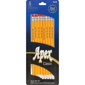 slide 1 of 1, Apex Classic Pencils, 8 ct