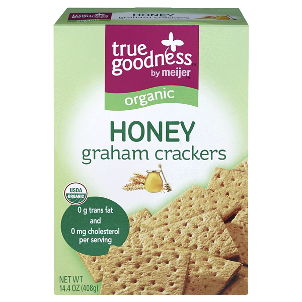 slide 1 of 6, True Goodness Organic Honey Graham Crackers, 14.4 oz