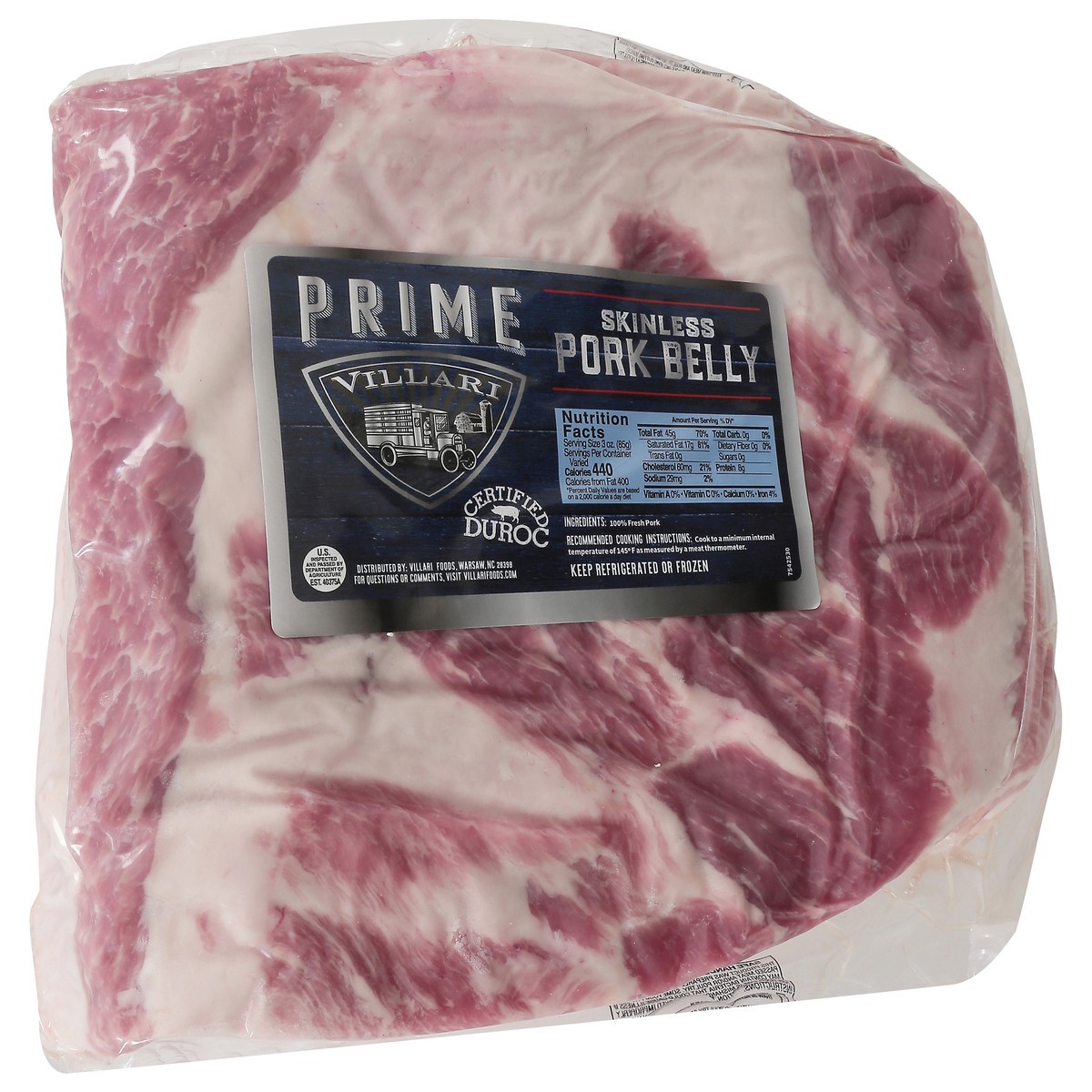 slide 10 of 12, Villari Skinless Prime Pork Belly 1 ea, per lb