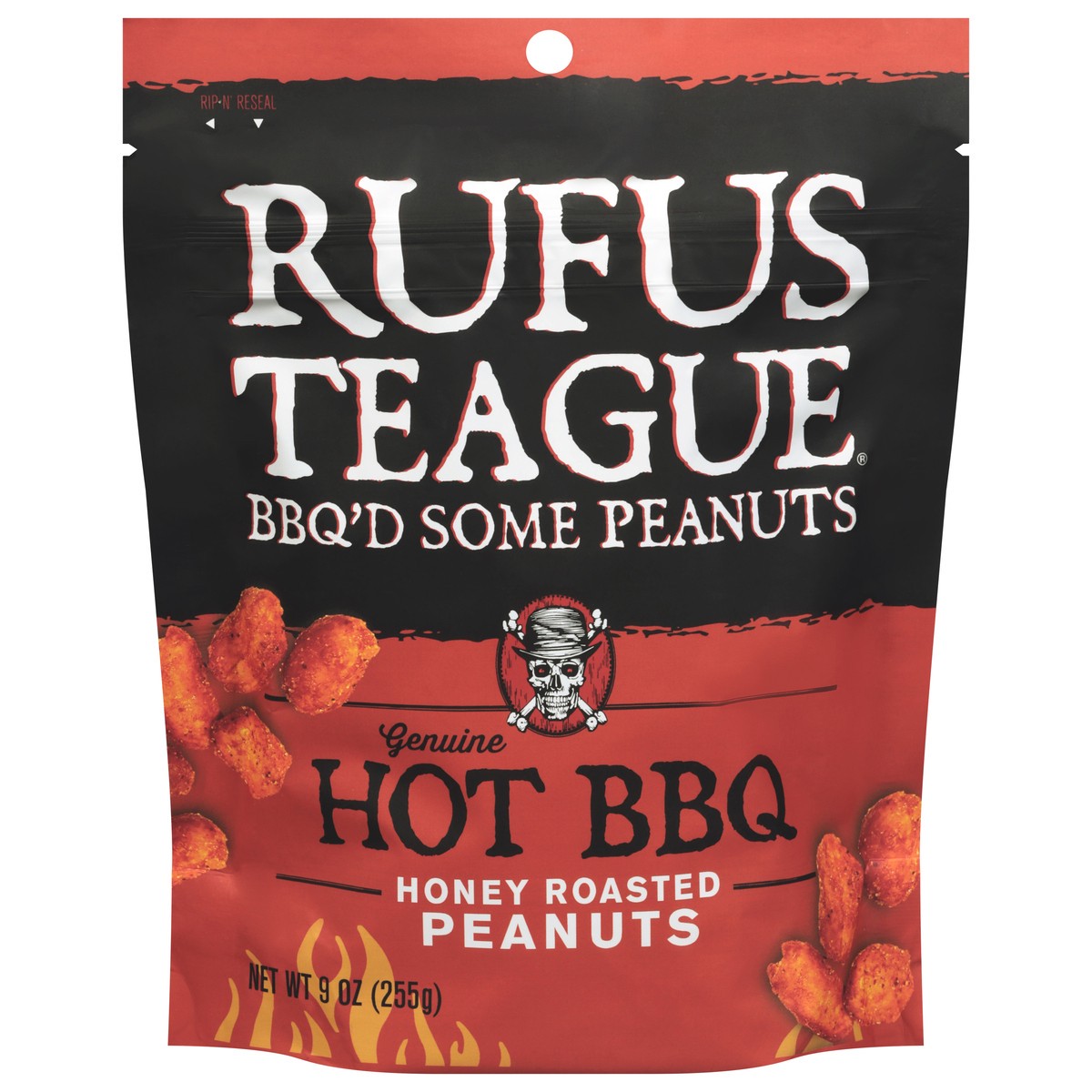 slide 1 of 14, Rufus Teague Honey Roasted Hot BBQ Peanuts 9 oz, 9 oz