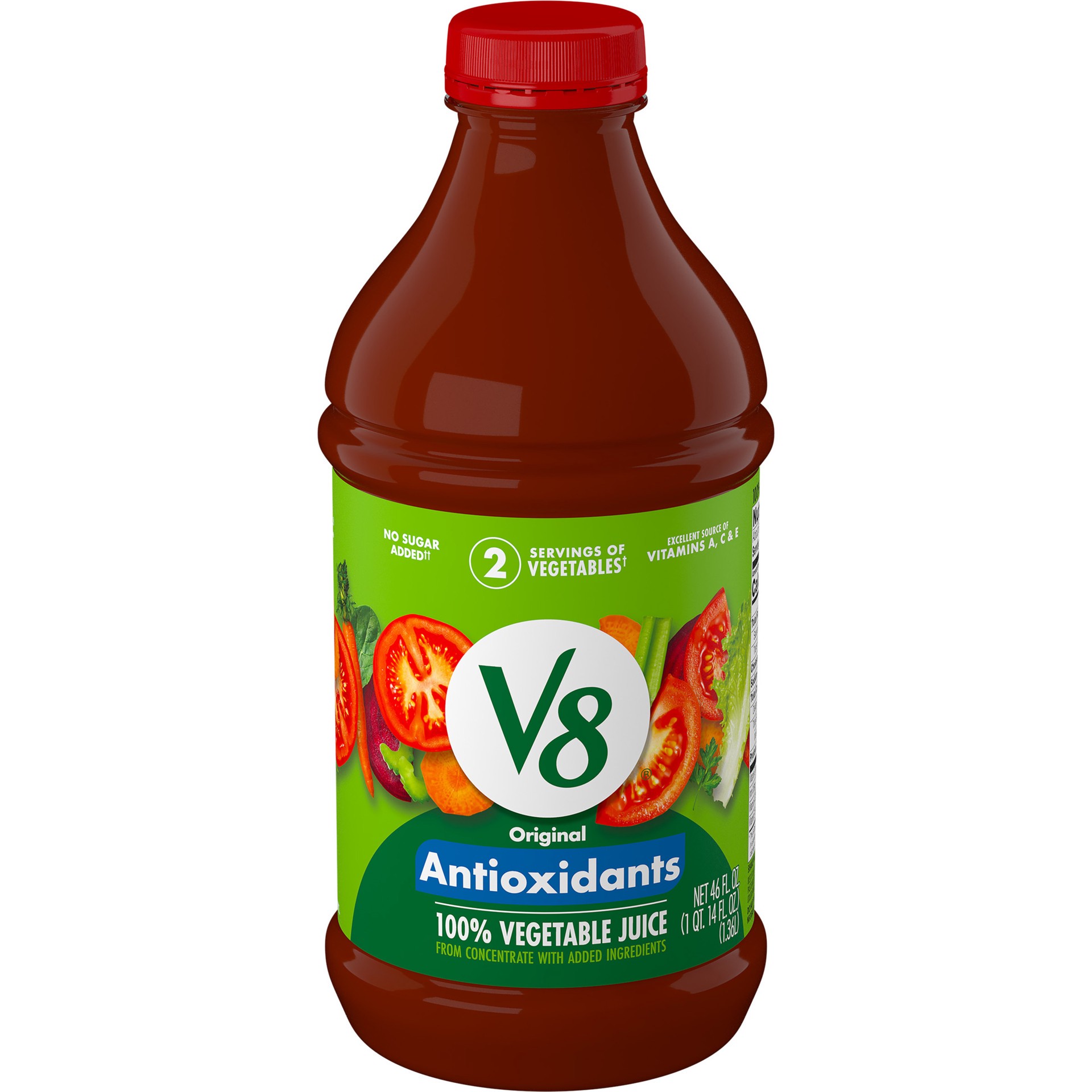 slide 1 of 5, V8 Essential Antioxidants 100% Vegetable Juice Bottle, 46 fl oz