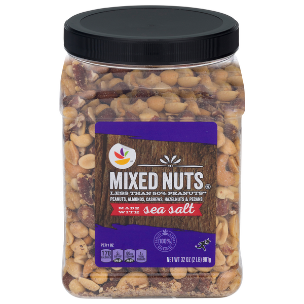 slide 1 of 1, Giant Mixed Nuts Less Than 50% Peanuts Made with Sea Salt, 32 oz