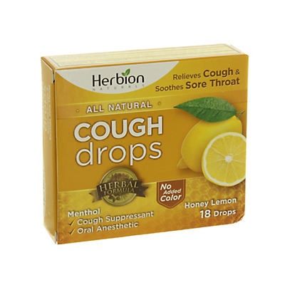 slide 1 of 1, Herbion Naturals Honey Lemon Cough Drops, 18 ct