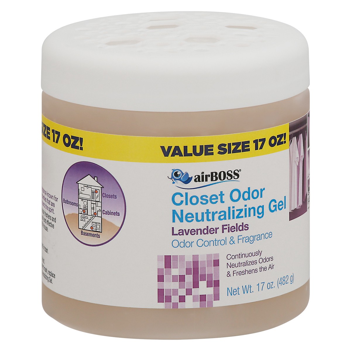 slide 2 of 9, Airboss Lavender Odor Neutralizing Gel, 17 oz