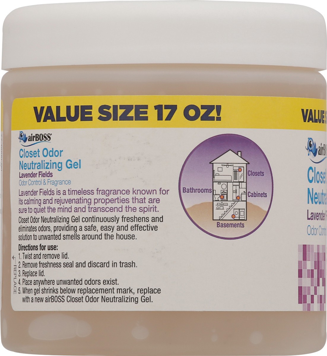 slide 7 of 9, Airboss Lavender Odor Neutralizing Gel, 17 oz