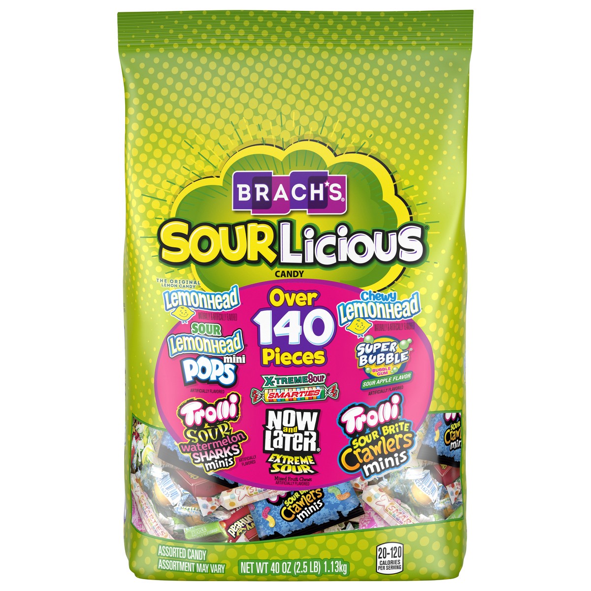 slide 1 of 9, Brach's Brach'S Sourlicious Candy Mix, 40 oz