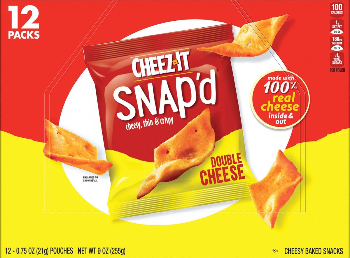 slide 9 of 13, Cheez-It Double Cheese Cheese Cracker Chips, 12 ct