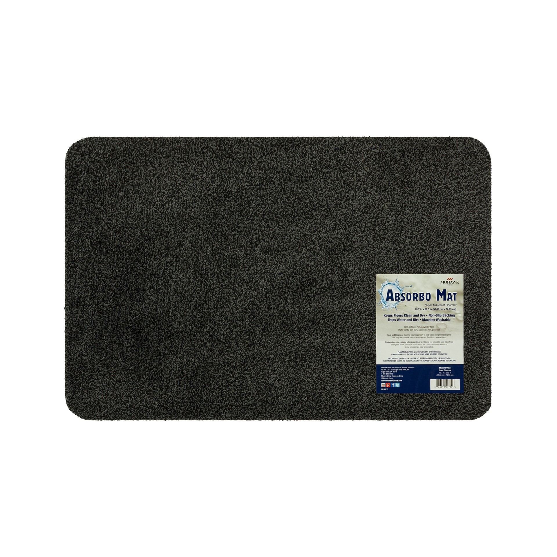 slide 9 of 9, Mohawk Absorbo Charcoal Mat 19.7" X 29.5", 29.5 in