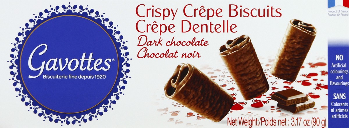 slide 5 of 6, Gavottes Biscuits, Crispy Crepe, Dark Chocolate, 3.17 oz