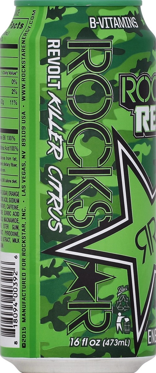 slide 2 of 4, Rockstar Revolt Killer Citrus Energy Drink 16 Fluid Ounce Single Can, 16 oz