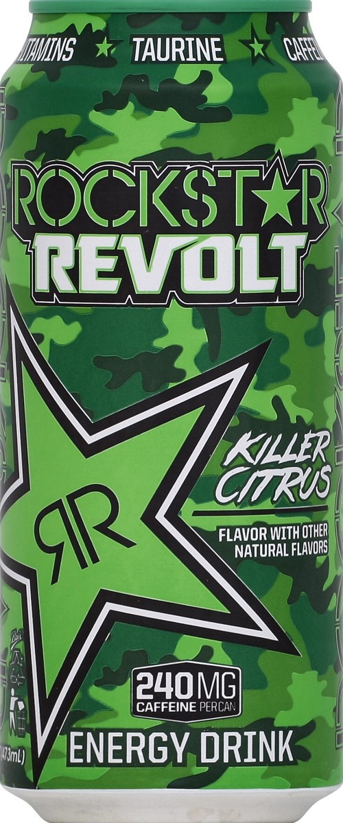 slide 3 of 4, Rockstar Revolt Killer Citrus Energy Drink 16 Fluid Ounce Single Can, 16 oz