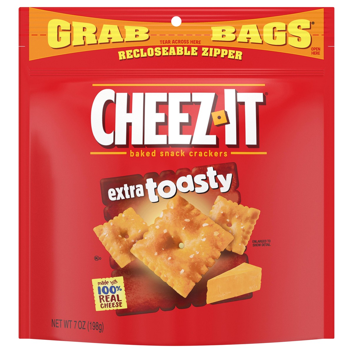 slide 1 of 7, Cheez-It Grab Bags Extra Toasty Baked Snack Crackers 7 oz, 7 oz