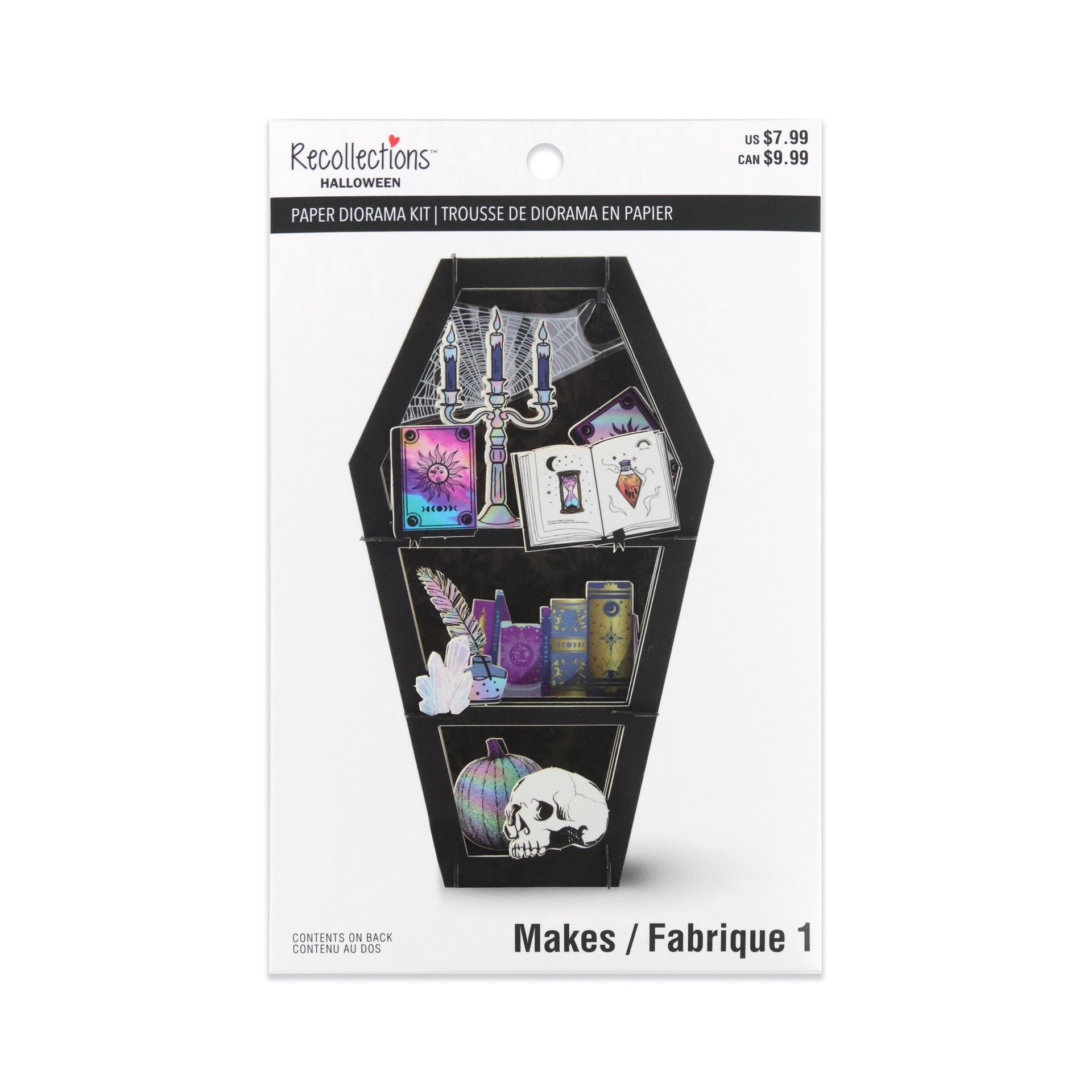 slide 2 of 4, Witchy Coffin Shelf Paper Diorama Kit By Recollections, 3.34 in x 5.9 in