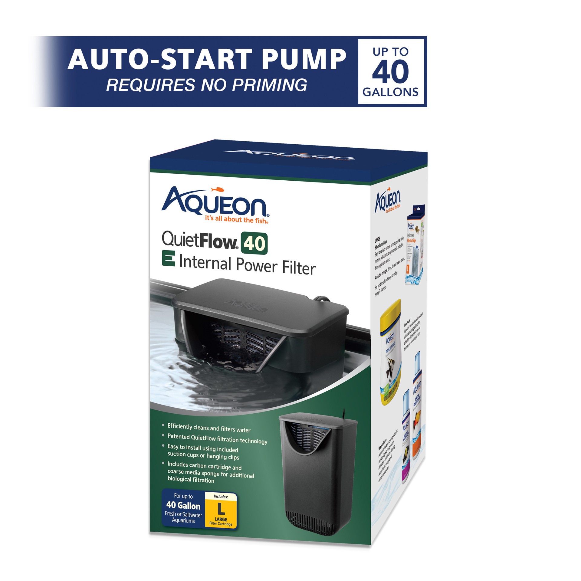 slide 6 of 10, Aqueon QuietFlow E Internal Power Filter Large - 40 Gallon, 1 ct