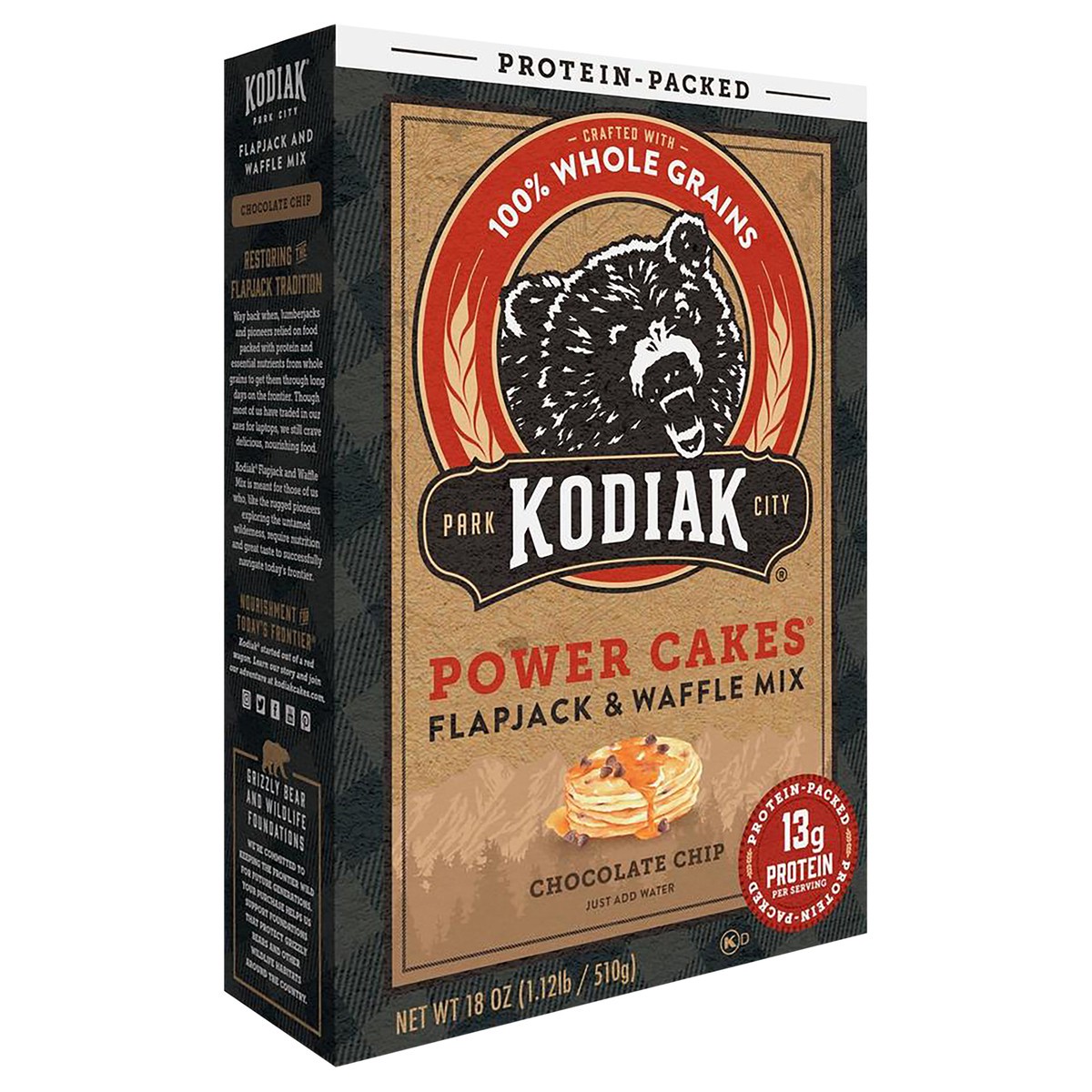 slide 7 of 8, Kodiak Cakes Flapjack & Waffle Mix, Chocolate Chip, 18 oz, 18 oz