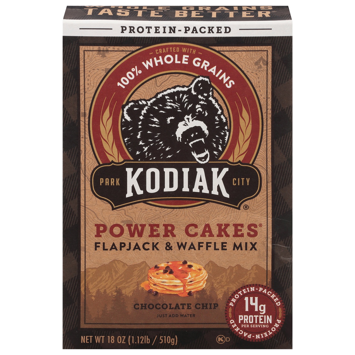 slide 1 of 6, Kodiak Cakes Chocolate Chip Power Cakes Flapjack & Waffle Mix, 18 oz