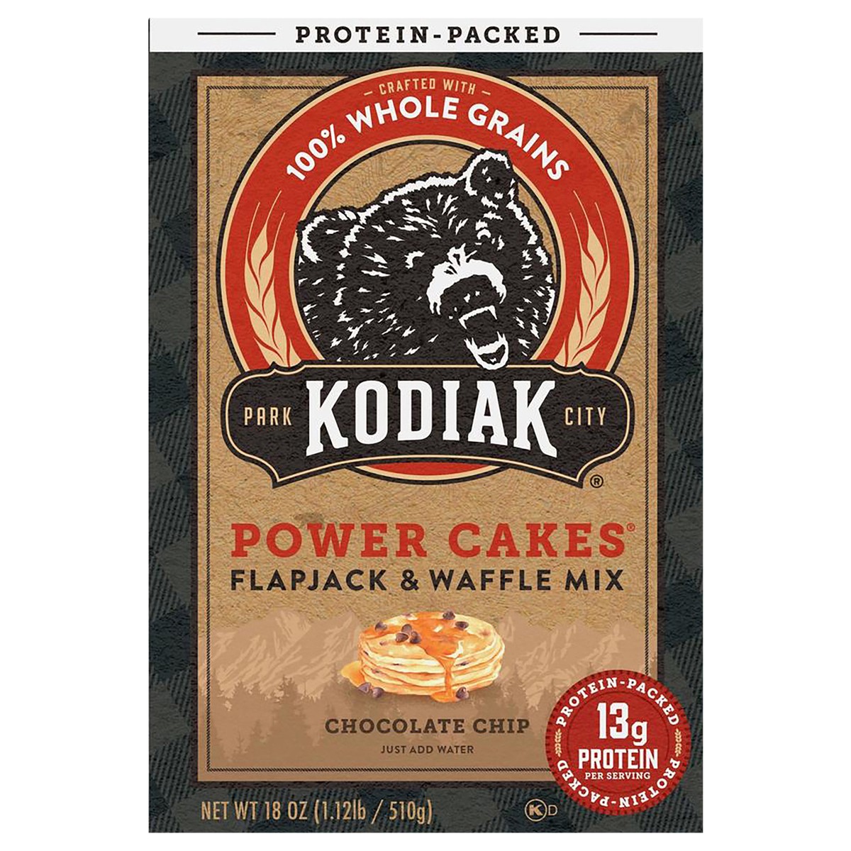 slide 1 of 8, Kodiak Cakes Flapjack & Waffle Mix, Chocolate Chip, 18 oz, 18 oz