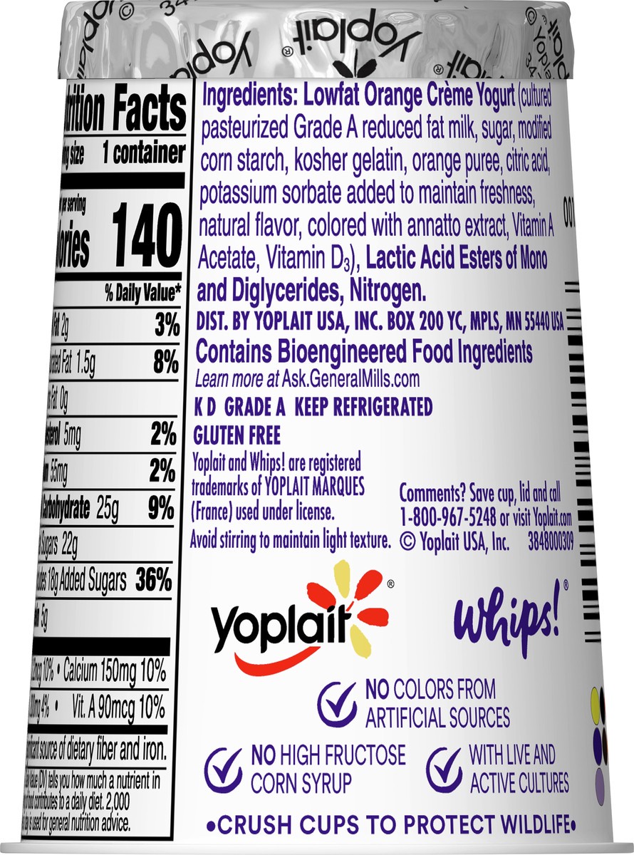 slide 5 of 9, Yoplait Whips Orange Creme Yogurt, 4 oz