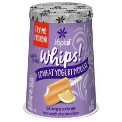 Yoplait Whips Orange Creme Yogurt