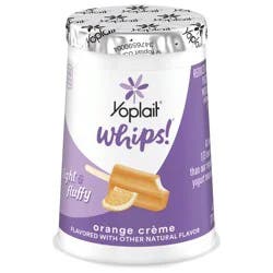 Yoplait Whips Lowfat Yogurt Mousse, Orange Creme Flavored, Gluten Free Snack, 4 OZ Yogurt Cup