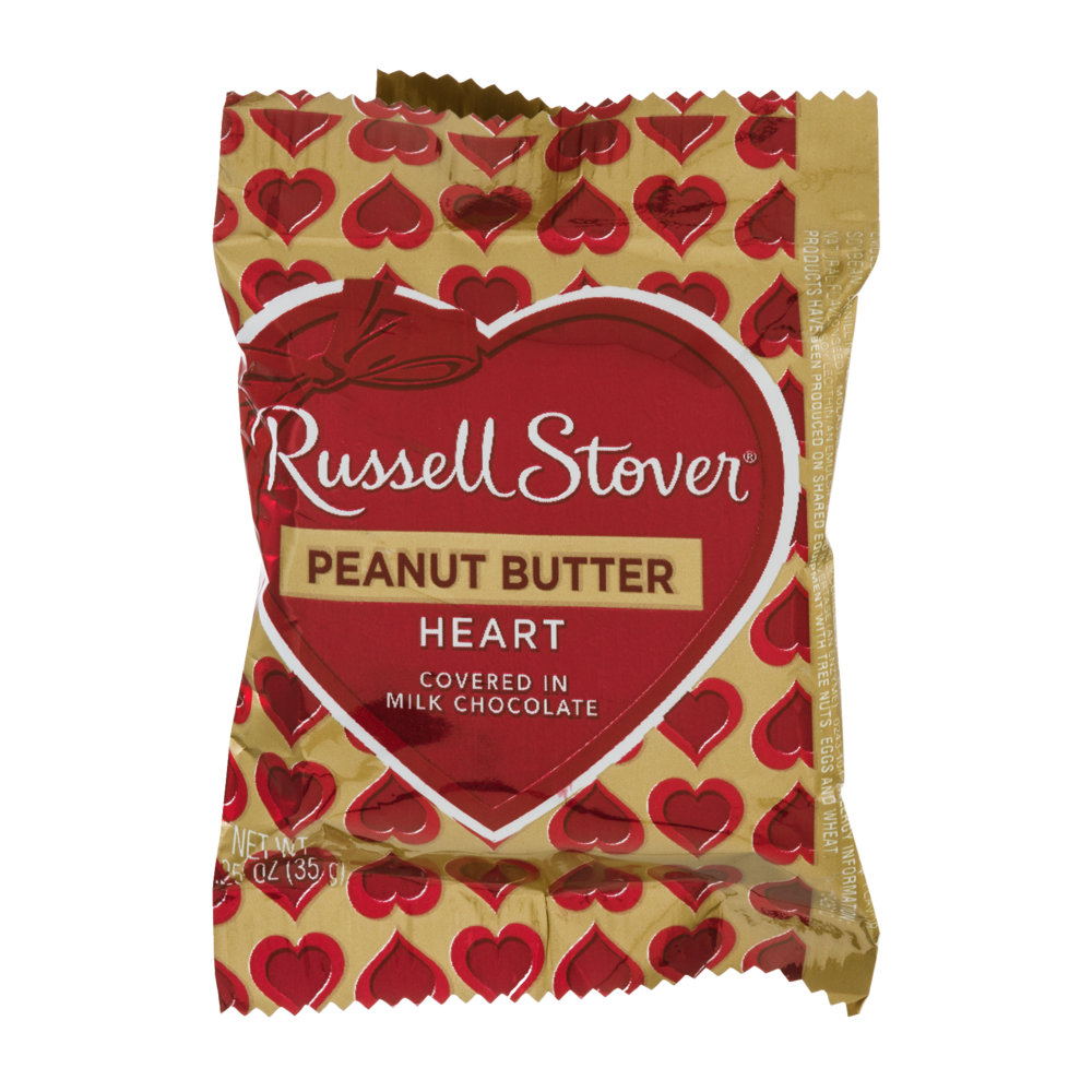 slide 1 of 1, Russell Stover Peanut Butter Heart In Milk Chocolate, 1.25 oz