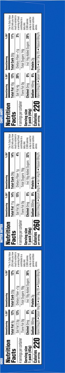 slide 9 of 9, Nabisco Cookie Variety Pack, OREO, Nutter Butter, CHIPS AHOY!, 12 Snack Packs (4 Cookies Per Pack), 20.16 oz