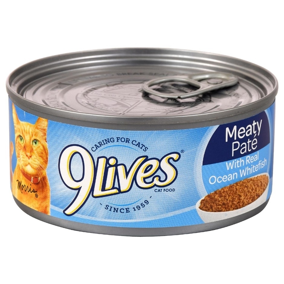 slide 1 of 1, 9Lives Cat Food, with Real Ocean Whitefish, Meaty Pate, 5.5 oz