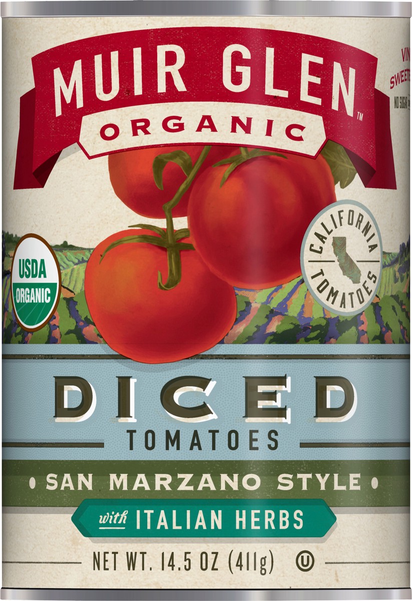 slide 3 of 11, Muir Glen Organic San Marzano Style Diced Tomatoes With Italian Herbs, 14.5 oz, 14.5 oz