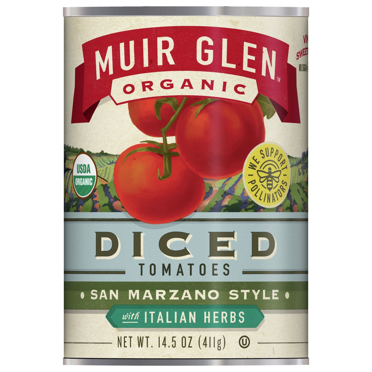 slide 1 of 11, Muir Glen Organic San Marzano Style Diced Tomatoes With Italian Herbs, 14.5 oz, 14.5 oz