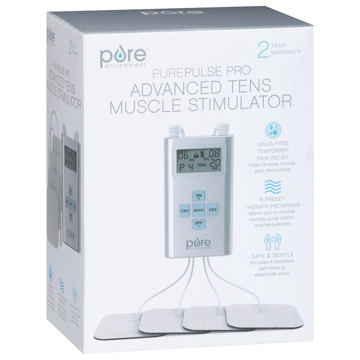 slide 2 of 9, Pure Enrichment Advanced Tens Muscle Stimulator 1 ea, 1 ct