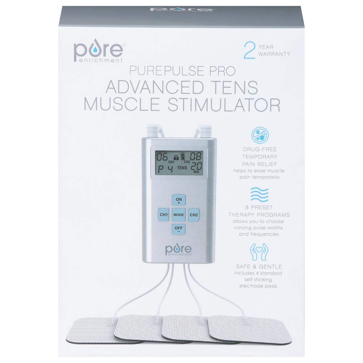 slide 1 of 9, Pure Enrichment Advanced Tens Muscle Stimulator 1 ea, 1 ct