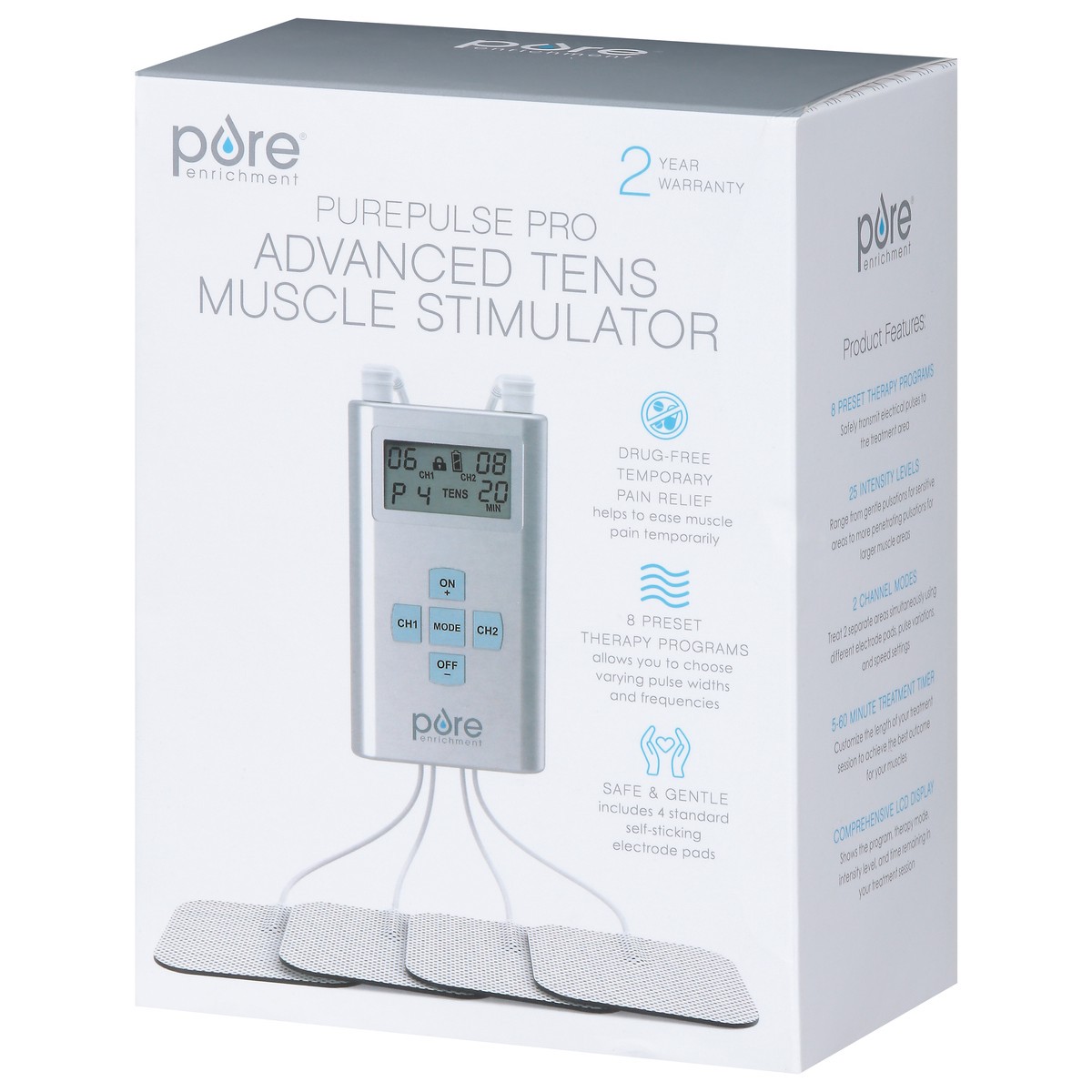 slide 4 of 9, Pure Enrichment Advanced Tens Muscle Stimulator 1 ea, 1 ct