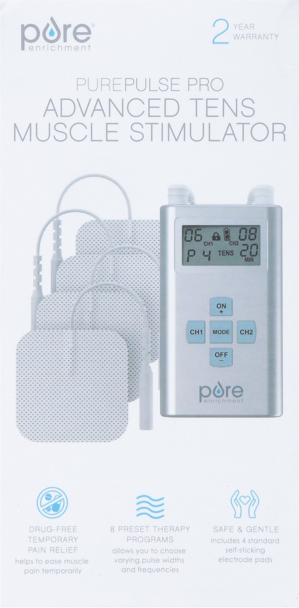 slide 9 of 9, Pure Enrichment Advanced Tens Muscle Stimulator 1 ea, 1 ct
