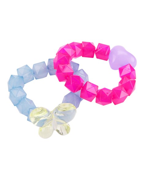slide 1 of 1, Carter's 2-Pack Butterfly & Heart Bracelets Multi OSZ, 1 ct
